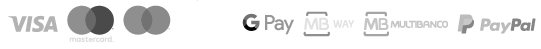 Visa, Mastercard, Google Pay, MB Way, Multibanco, PayPal
